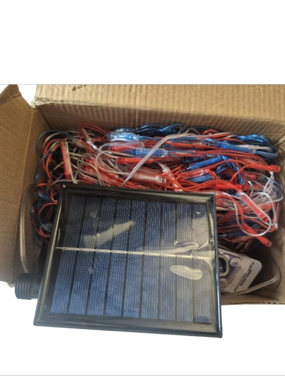 420 LED Accent Lighting Solor Xmas Decor with Red & Blue Strip Wires - Black